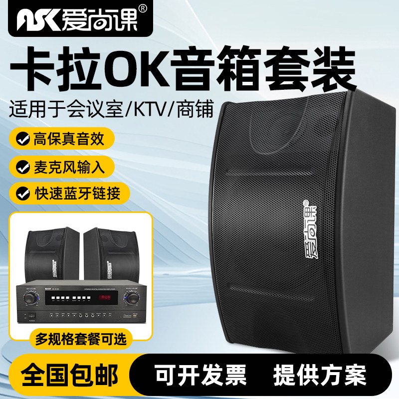爱尚课 OK-3208卡包音箱 8寸10寸会议音响 专业卡拉OK音响喇叭