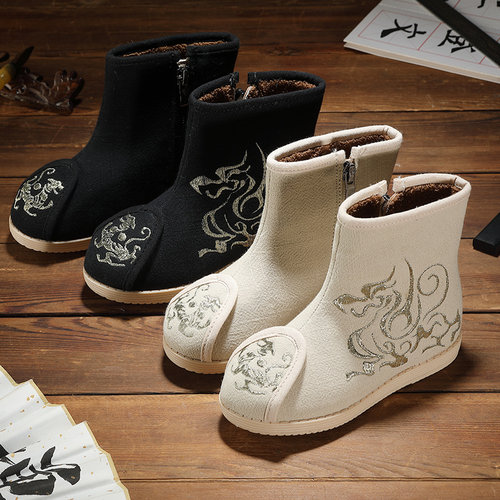 男童短靴加绒秋冬古风古韵