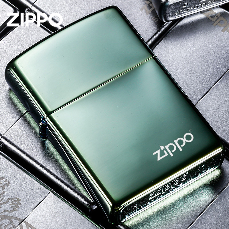 官方正品zippo打火机正版防风煤油绿冰镜面限量男友送礼定制刻字