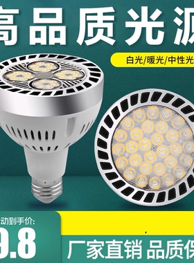led轨道射灯灯泡par30单灯服装射灯店铺商用超亮导轨式27螺口光源