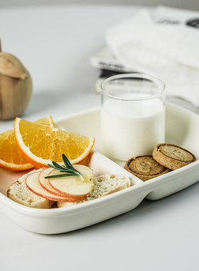 日本制Studio M亲子分隔早餐盘日式纯色饭盘分餐盘水果点心甜品盘