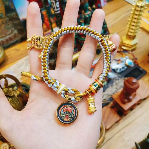 热贡手绘扎基拉姆唐卡情侣手链绳