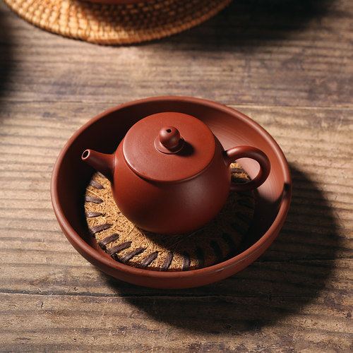 紫砂茶室壶承茶托朱泥防烫杯垫