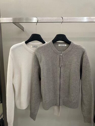 山茶花 正版纯色拉链开衫1101