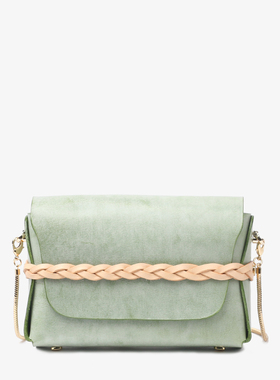 小众设计女包2021新款简约百搭斜挎女包复古雾蜡皮手工牛皮包包