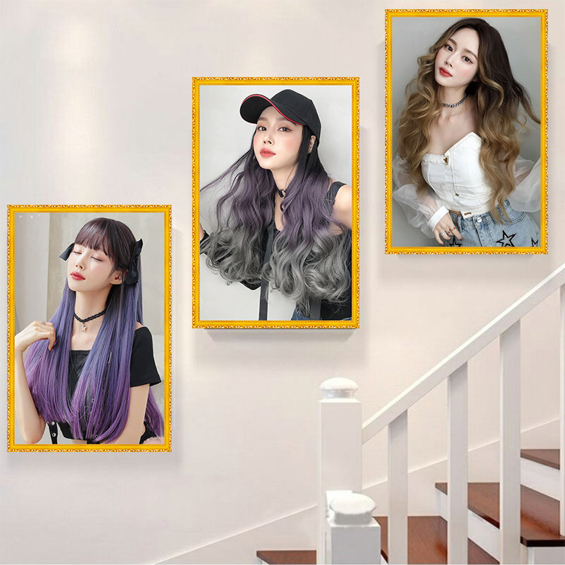 彩染发型卷发烫发型图片美发店海报男女发型理发流行时尚个性贴纸