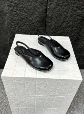 【撤柜断码】牛皮2CM/舒适经典百搭法式包头拖方头平底女鞋9281