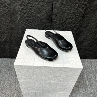 包头拖方头平底女鞋 9281 百搭法式 舒适经典 撤柜断码 牛皮2CM