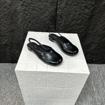 【撤柜断码】牛皮2CM/舒适经典百搭法式包头拖方头平底女鞋9281