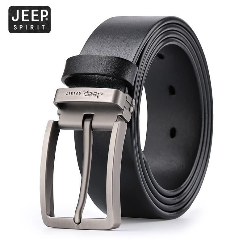 JEEP吉普皮带男士真皮正品高端头层牛皮腰带礼物送男友爸爸裤带潮
