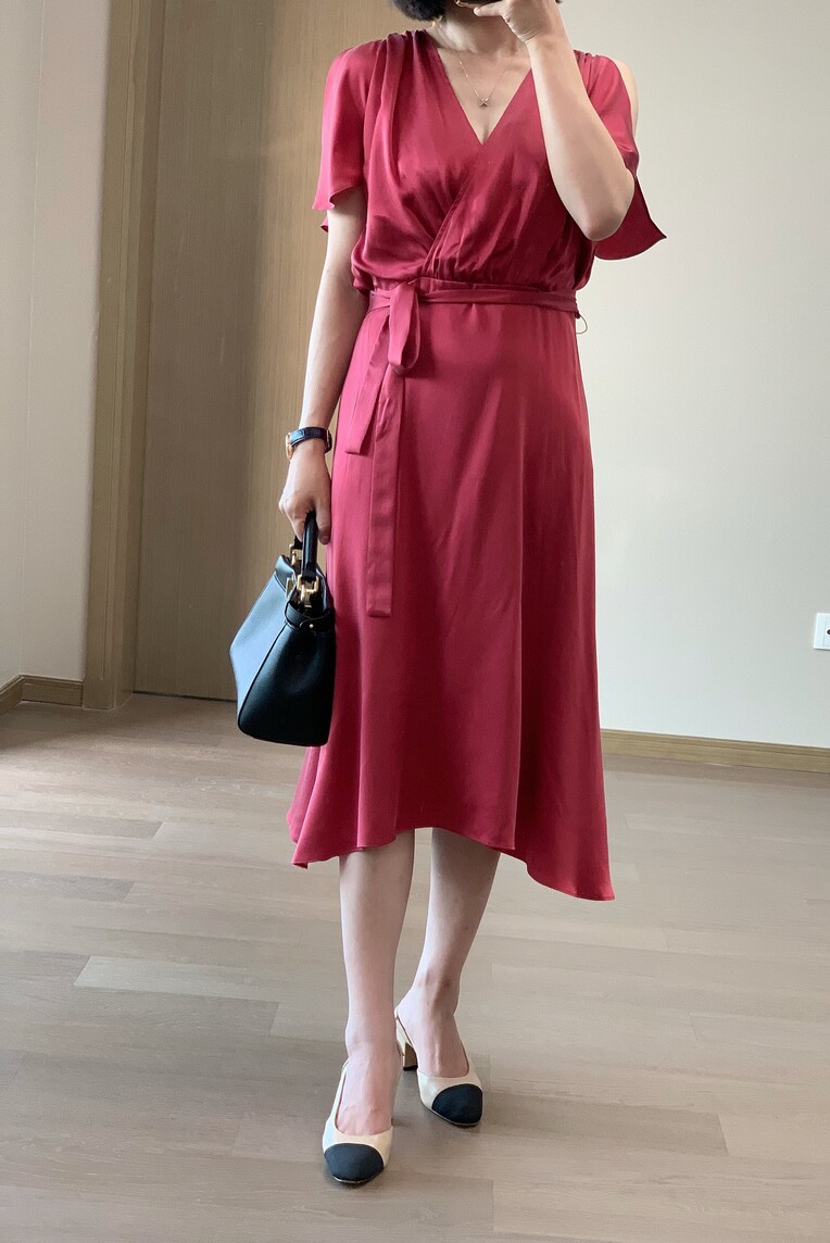 7239重磅砂洗真丝20姆米 西班牙高端v领优雅连衣裙