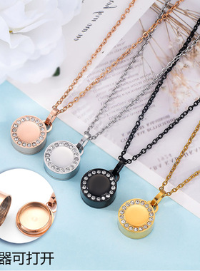 圆形可打开纪念亲人骨灰项链