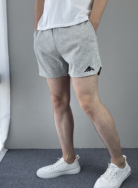 毛圈棉三分裤男运动跑步健身短裤柔软透气3分裤沙滩裤居家超短裤