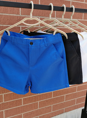 西裤版型休闲短裤男士三分裤 纯棉修身3分裤夏季超短裤男士系腰带