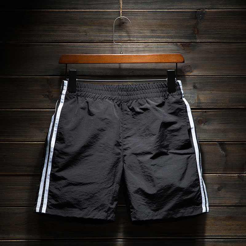 两条杠男速三分学生修身休闲短裤