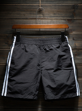 两条杠运动短裤男速干三分裤 学生潮流3分裤夏季修身休闲短裤百搭