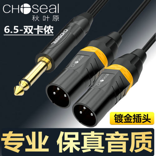 秋叶原音频线6.5转双卡侬公母