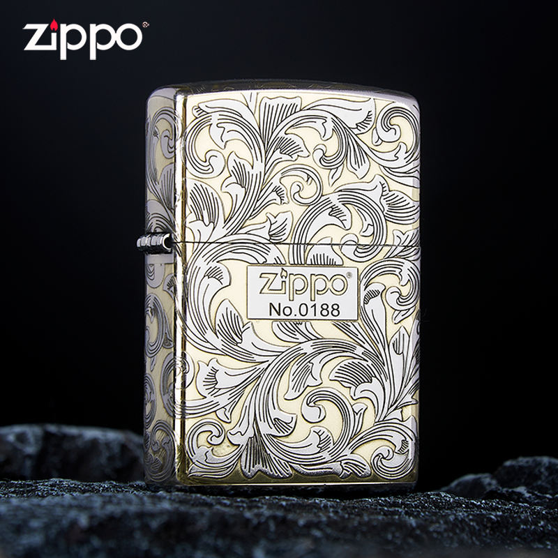 防风送礼富贵花煤油打火机zippo