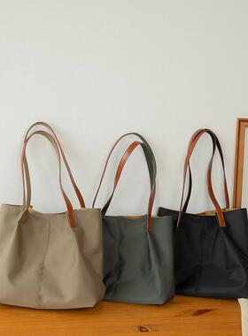 女士包包新款2024托特包帆布尼龙大容量牛津布简约商务通勤单肩包