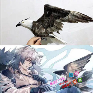 仿真羽毛老鹰cosplay园林装 饰影视拍摄道具金雕模型银灰丹老鹰