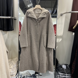 HAND MADE双面羊绒两件套2024冬装新款澳毛外套内搭羽绒马夹套装