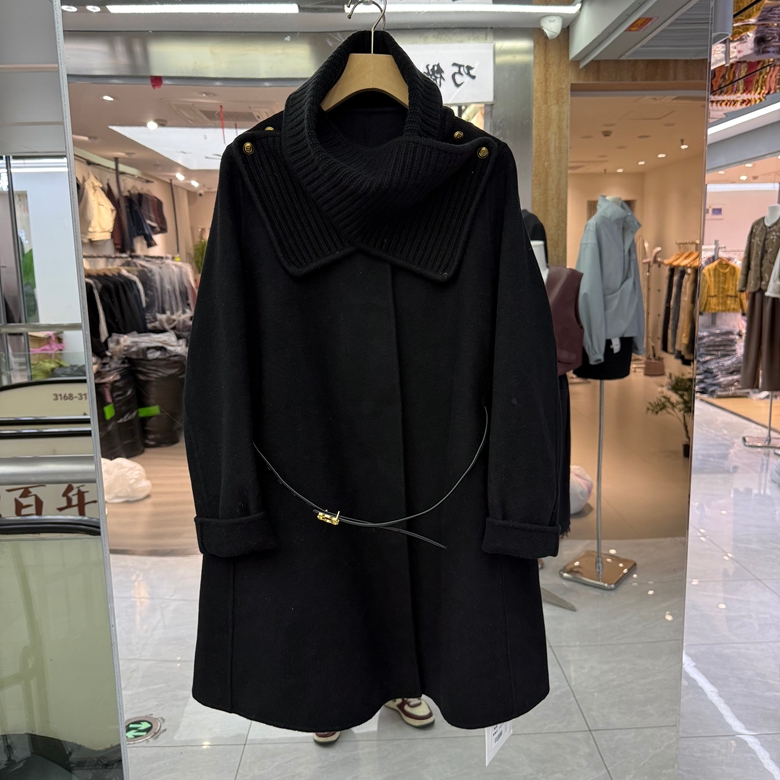 韩系山羊绒双面羊绒大衣外套