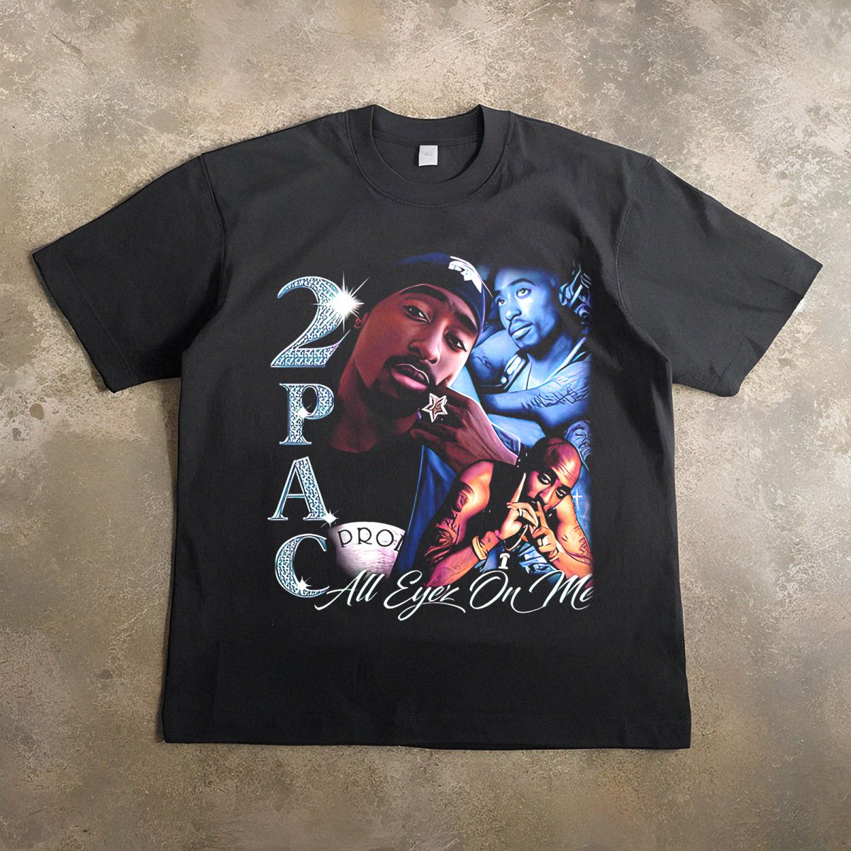 911出品2PAC美国说唱rap数码喷印纯棉宽松透气230克运动青春短袖