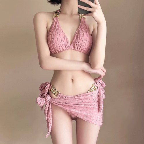 欧美风分体游泳衣女性感bikini比