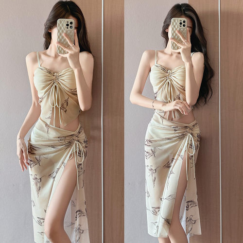 大码分体泳衣女纯欲度假性感显瘦