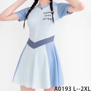 平角学生泳装 裙式 女 温泉保守显瘦遮肚大码 运动游泳衣女2026新款