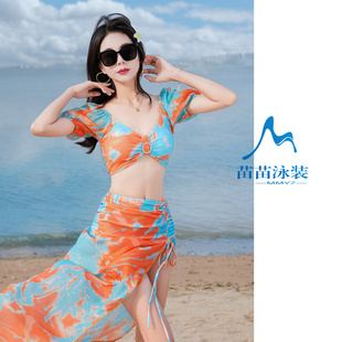 bikini比基尼三件套性感游泳衣女分体海边度假网红波西米亚风泳装