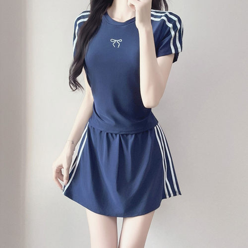 运动游泳衣女分体两件套保守显瘦遮肉少女学生温泉大码泳装新款