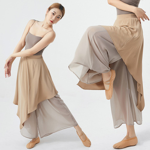 裙裤 基训服演出服练功阔腿裤 子 女宽松飘逸雪纺裙裤 中国古典舞蹈裤