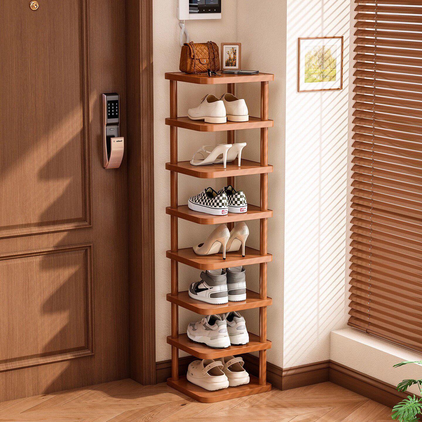 鞋架子门口多层占地小家用鞋子收纳架宿舍出租屋用简易小窄款鞋柜