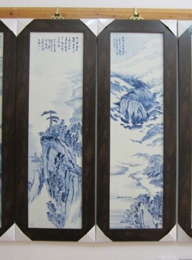 大型背景墙手绘瓷板画