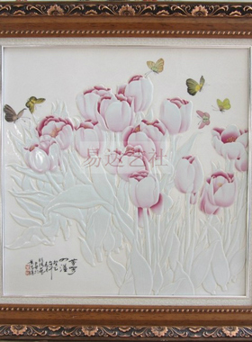 雕塑手工凹凸感瓷板画
