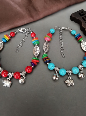 复古民族风小象铃铛手链纪念品