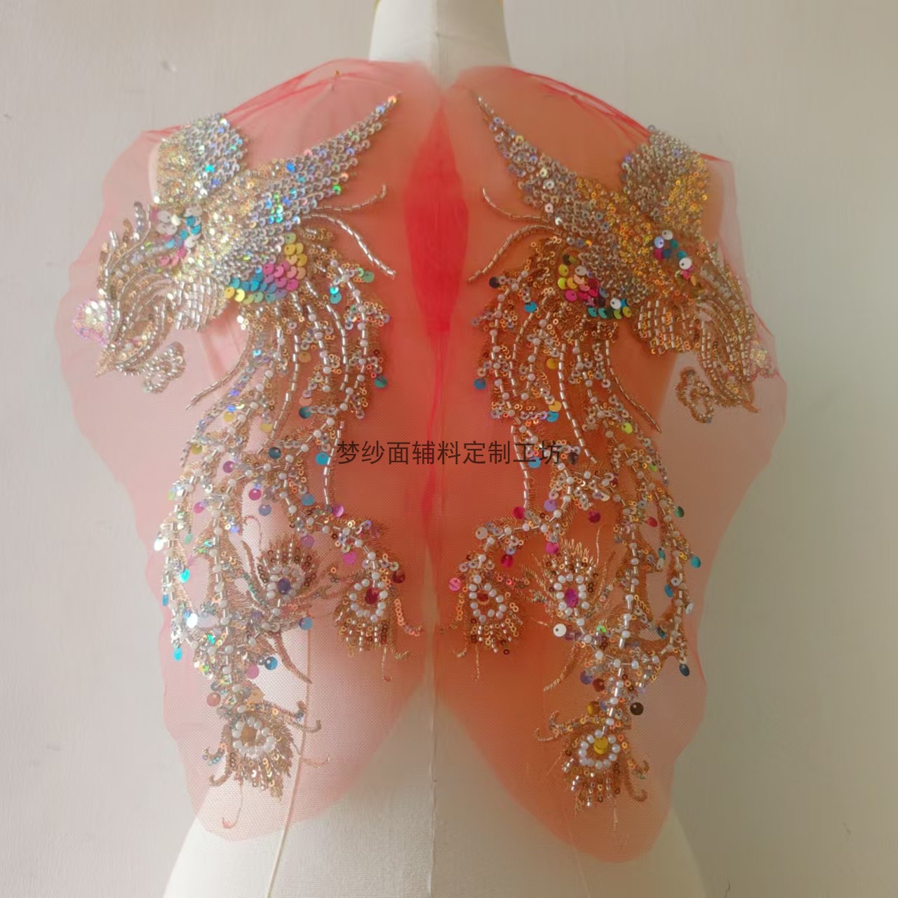 珠绣凤凰 新娘婚纱礼服装饰辅料花贴 刺绣珠子彩片DIY新品上市