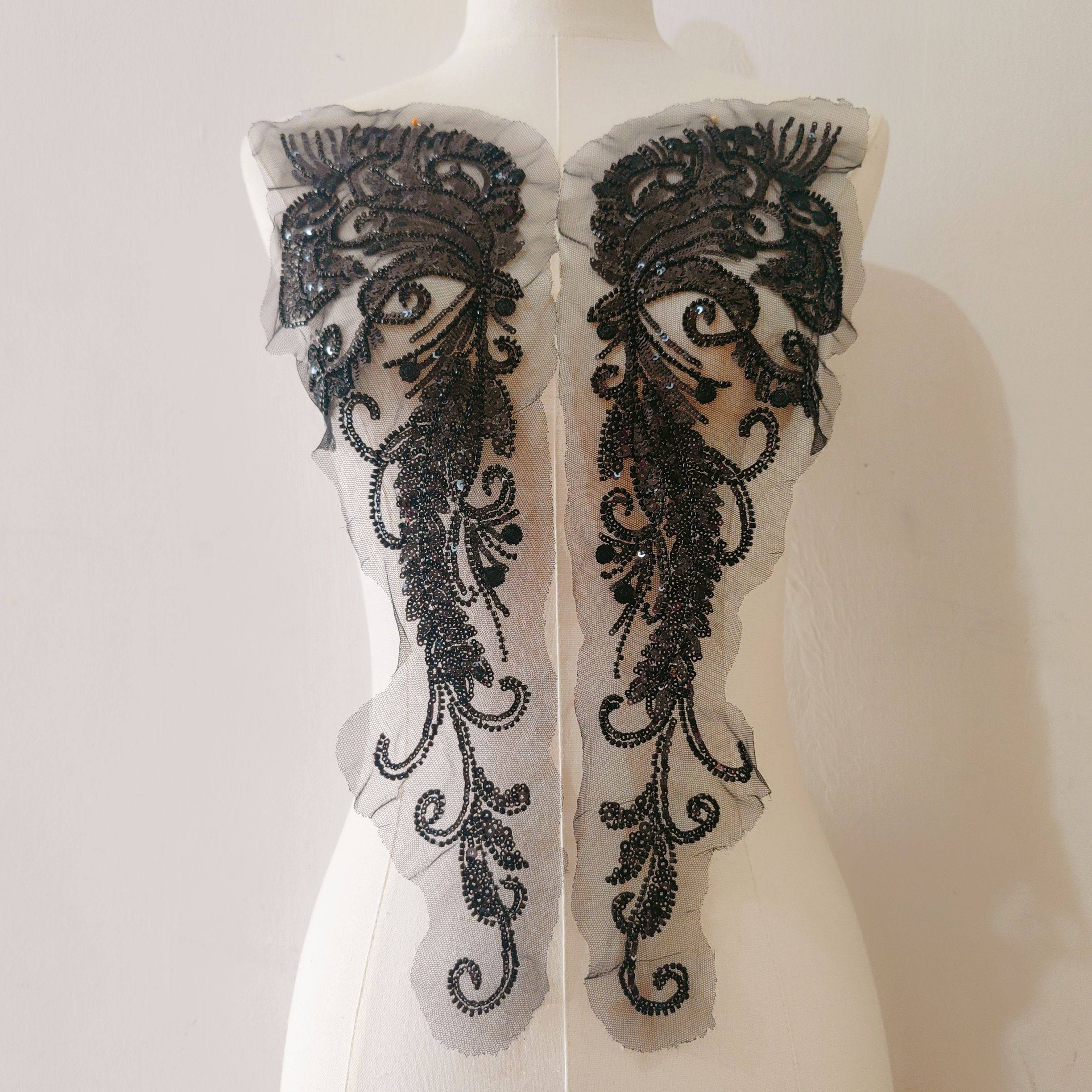 珠绣对花蝴蝶 米珠亮片刺绣布贴 婚纱礼服装饰辅料DIY新品上市,纺织面料/辅料/配套,布贴/刺绣徽章,淘宝优惠券,粉丝福利购,淘宝优惠卷