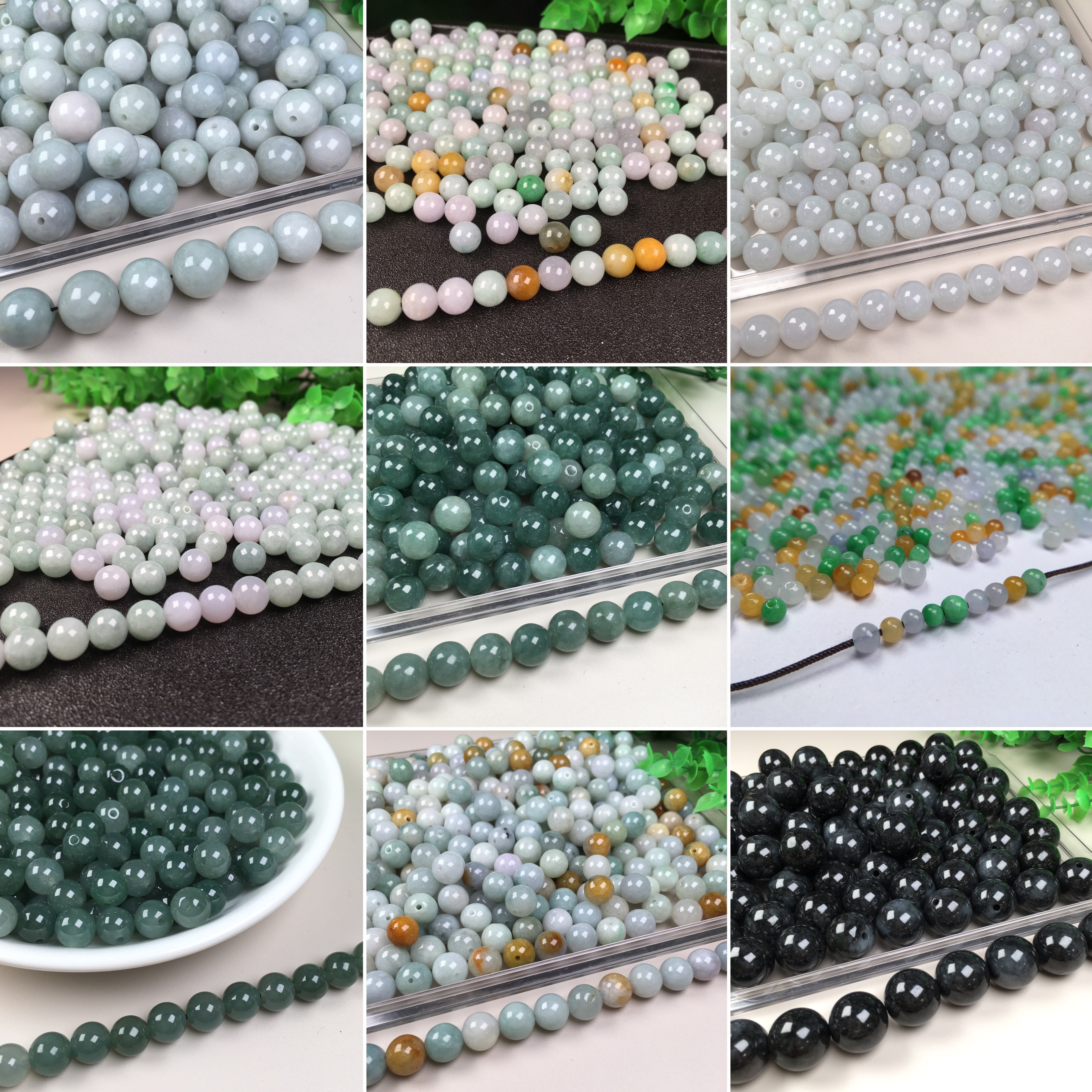 珠子diy配件翡翠散珠手链