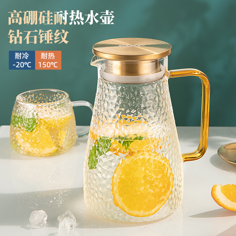 富光冷水壶家用大容量玻璃水壶凉水杯套装加厚耐高温凉水壶茶壶