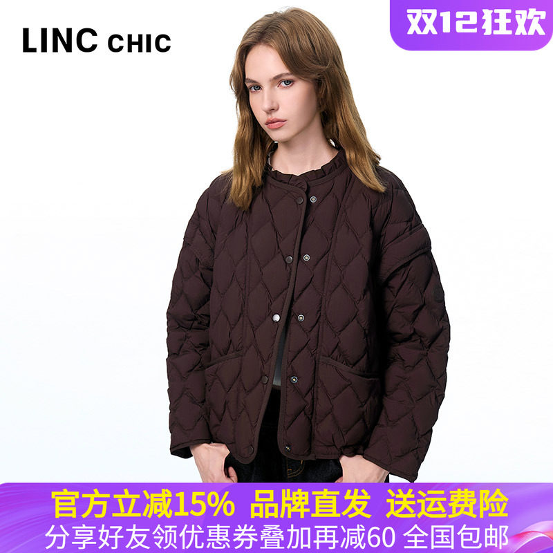 金羽杰秋冬轻薄立领短款羽绒服女
