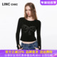 圆领璀璨设计长袖 LINCCHIC金羽杰2026年春季 新品 T恤女S261FK097Y