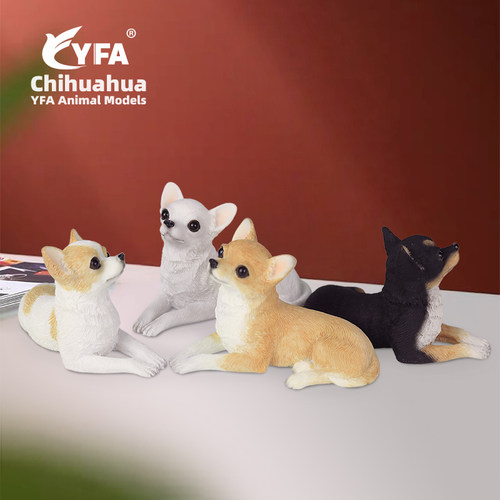 YFA仿真狗模型吉娃娃车载摆件