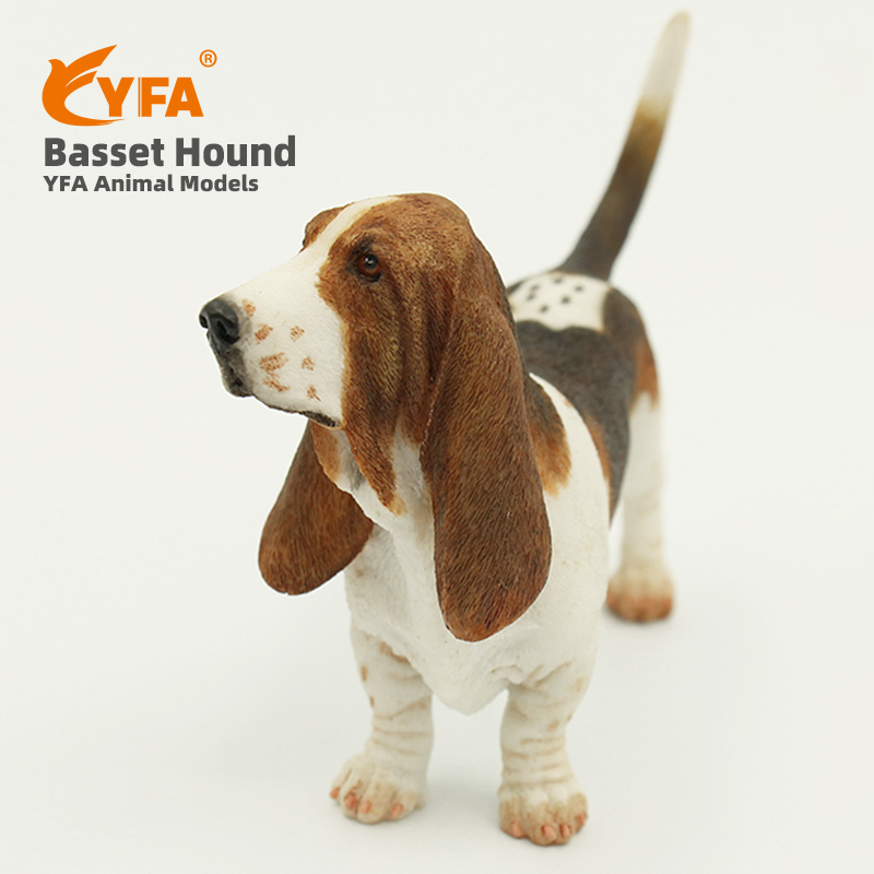 吉佳美YFA模玩巴吉度猎犬仿真狗模型雕塑工艺品汽车摆件玩偶公仔