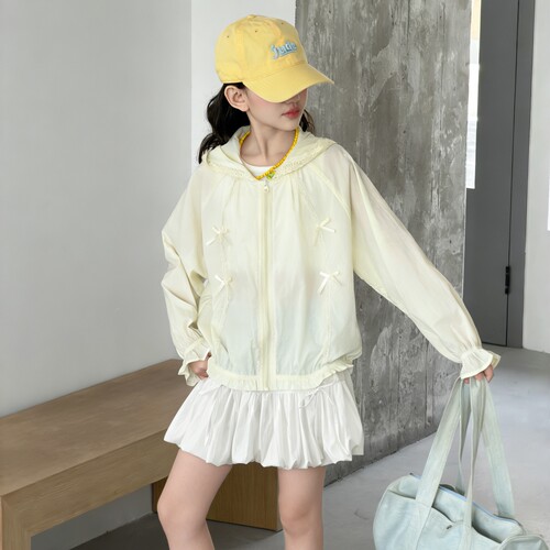 女童防晒衣夏季休闲连帽轻薄外套