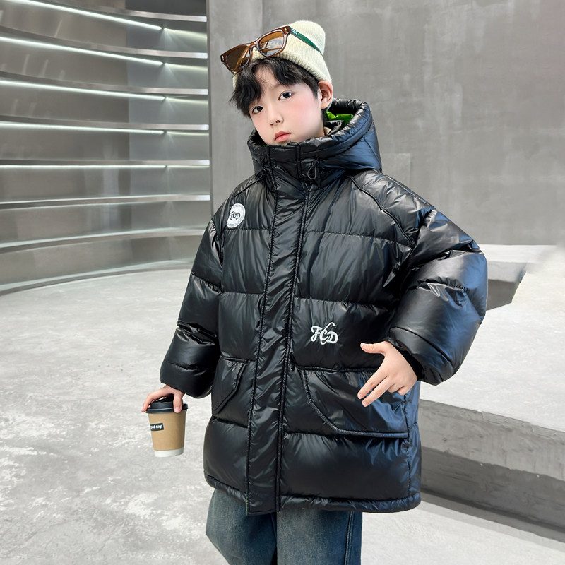 儿童装男童羽绒服冬季2025新款男孩中长款白鸭绒加厚保暖外套冬款