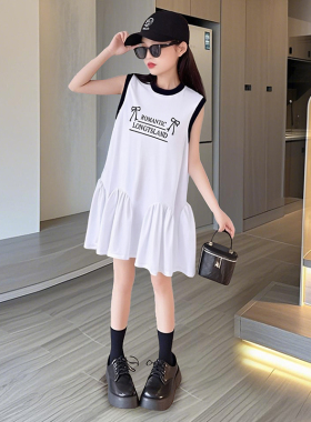韩国女童连衣裙夏季2026新款儿童洋气无袖背心裙子中大童公主裙潮