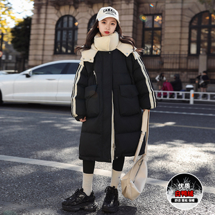 韩国潮女童羽绒服加厚儿童冬装2025新款中长款韩版过膝白鸭绒外套