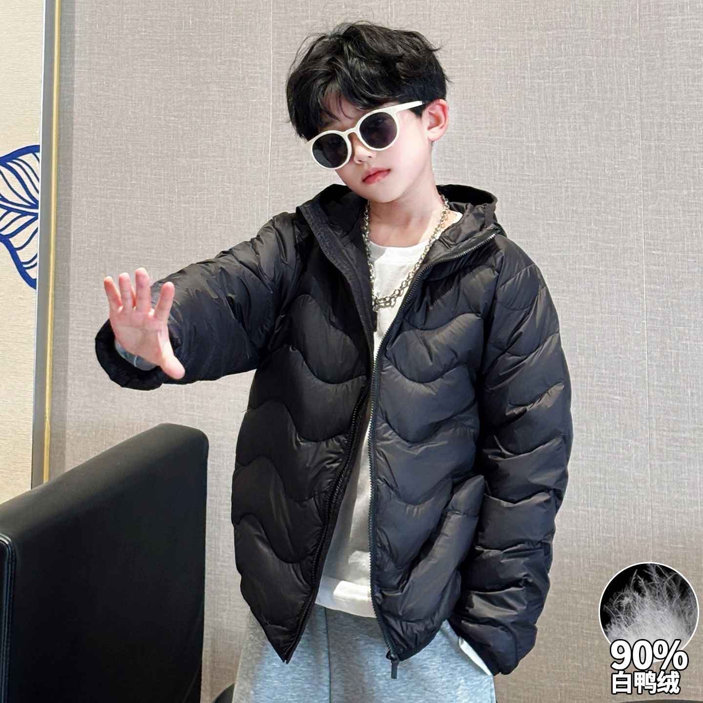 男童轻薄羽绒服冬季校服神器外套